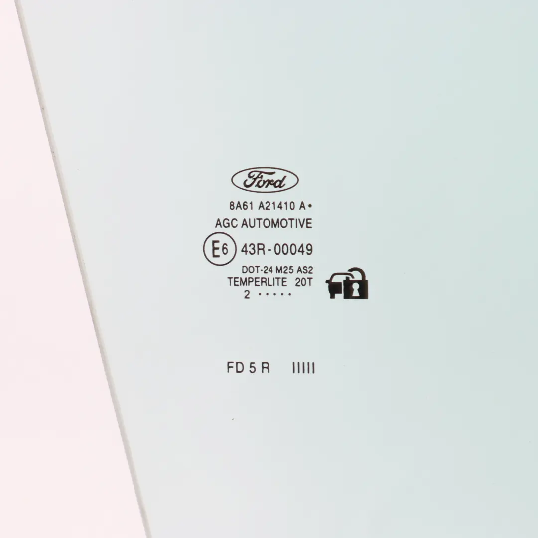 Ford Fiesta Mk7 Szyba Drzwi AS2 Prawy Przód - SKU 8A61-A21410-A - Numer Części 8A61-A21410-A