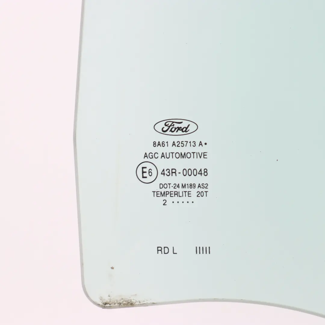 Ford Fiesta MK7 Window Glass Door Rear Left N/S Glazing AS2 - SKU 8A61-A25713-A - Part number 8A61-A25713-A