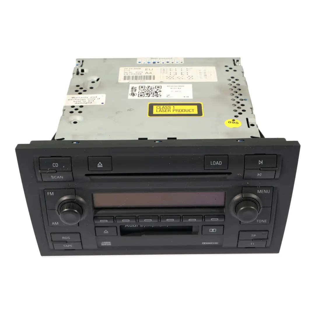Symphony CD Changer Radio Head Unit per Audi A4 B7 Cabrio con numero di parte 8E0035195M Audi A4 B7 Cabrio Symphony CD Changer Radio Head Unit - SKU 8E0035195M - Numero di parte 8E0035195M