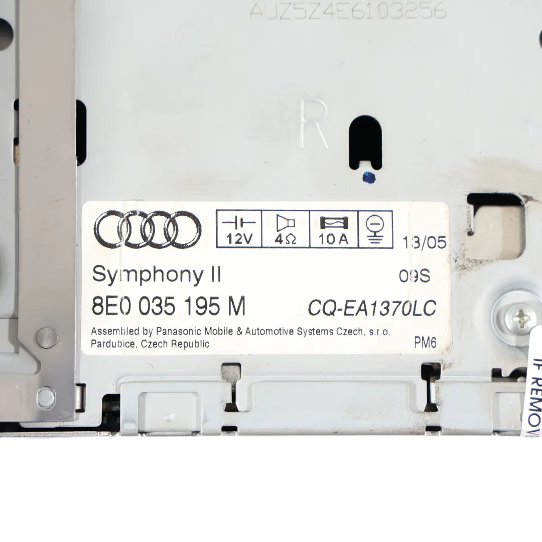 Autoradio Changeur CD Symphony pour Audi A4 B7 Cabriolet à propos du numéro de pièce 8E0035195M Audi A4 B7 Cabriolet Autoradio Changeur CD Symphony - SKU 8E0035195M - Numéro de pièce 8E0035195M