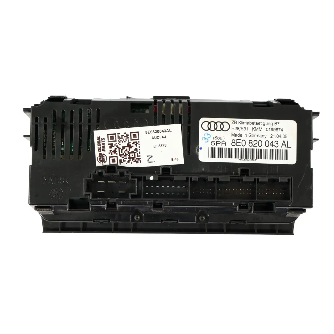 Heizung Klima Control Panel Unit Modul Taste für Audi A4 B7 mit Teilenummer 8E0820043AL Audi A4 B7 Heizung Klima Control Panel Unit Modul Taste - SKU 8E0820043AL - Teilenummer 8E0820043AL