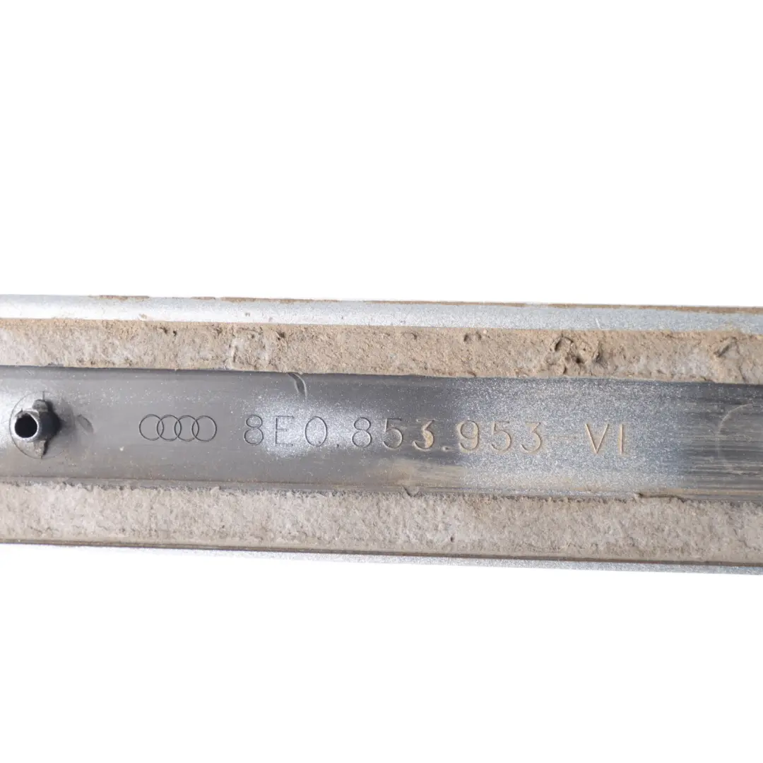 Door Moulding Front Left N/S Trim Strip Light Silver Metallic - Y7W to Audi A4 B7 with Part number 8E0853953 Audi A4 B7 Door Moulding Front Left N/S Trim Strip Light Silver Metallic - Y7W - SKU 8E0853953-LS - Part number 8E0853953