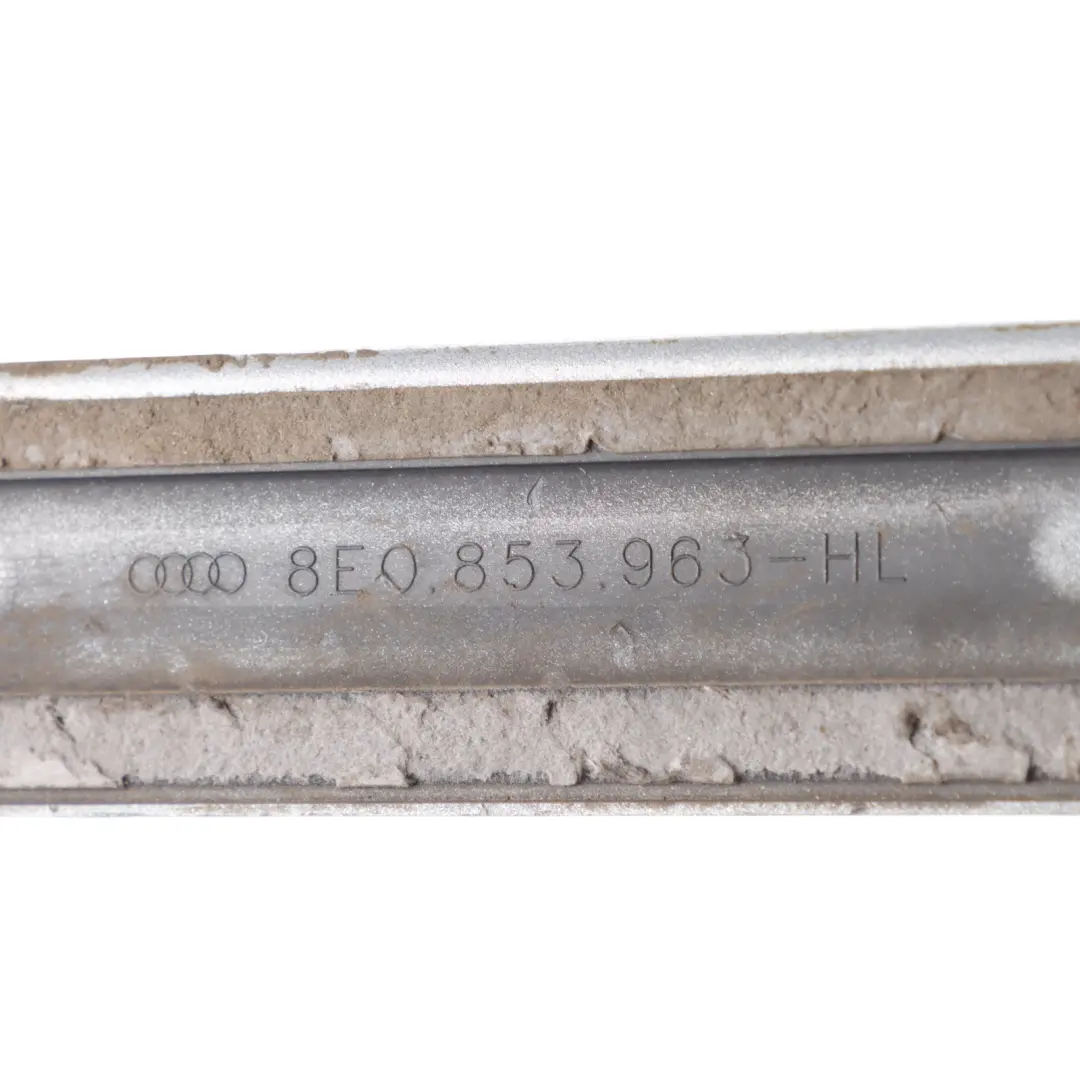 Door Strip S-Line Moulding Left N/S Light Silver - Y7W to Audi A4 B7 Rear with Part number 8E0853963 Audi A4 B7 Rear Door Strip S-Line Moulding Left N/S Light Silver - Y7W - SKU 8E0853963-LS - Part number 8E0853963