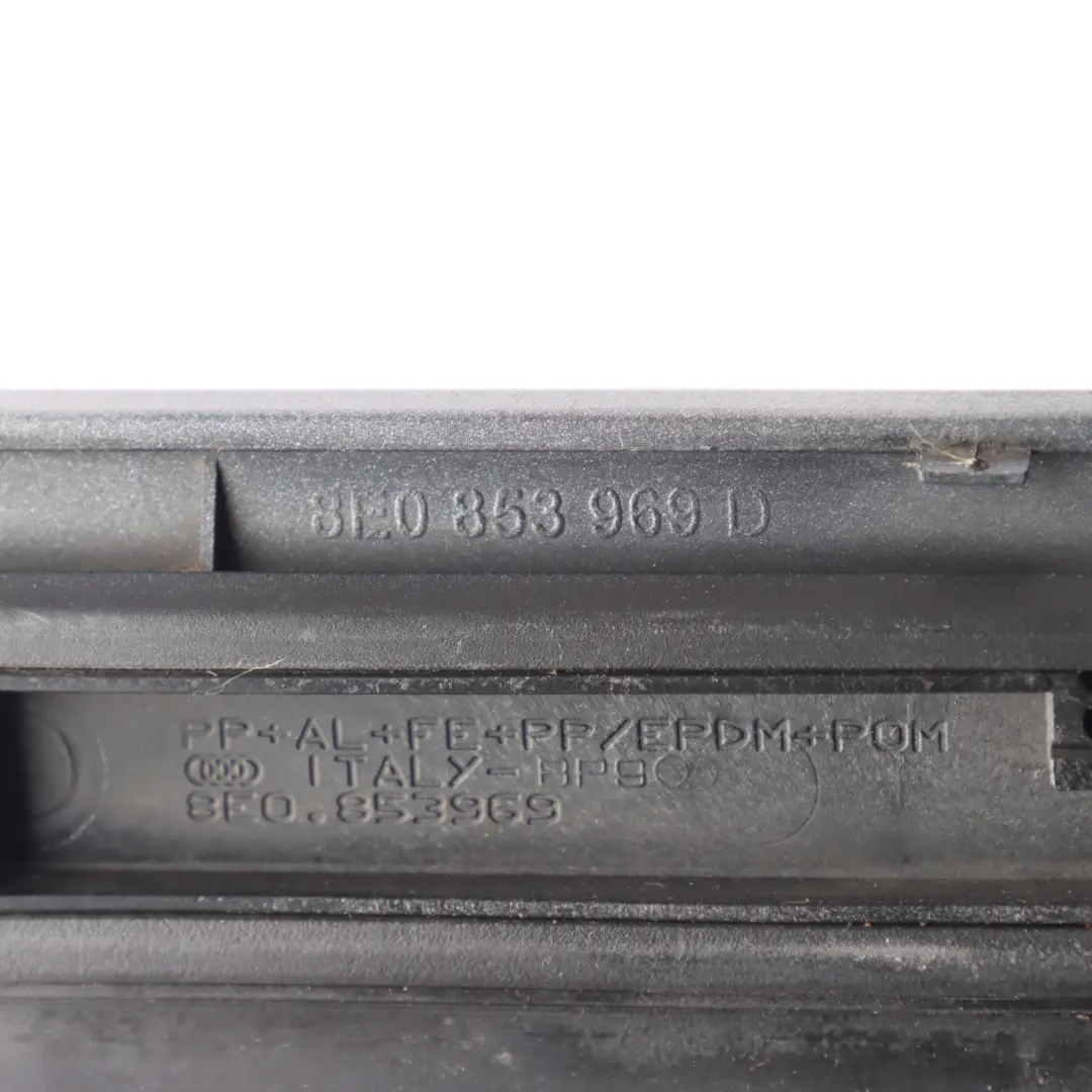 Door Lower Strip Moulding Rear Left N/S Light Silver - Y7W to Audi A4 B7 with Part number 8E0853969D Audi A4 B7 Door Lower Strip Moulding Rear Left N/S Light Silver - Y7W - SKU 8E0853969D-LS - Part number 8E0853969D