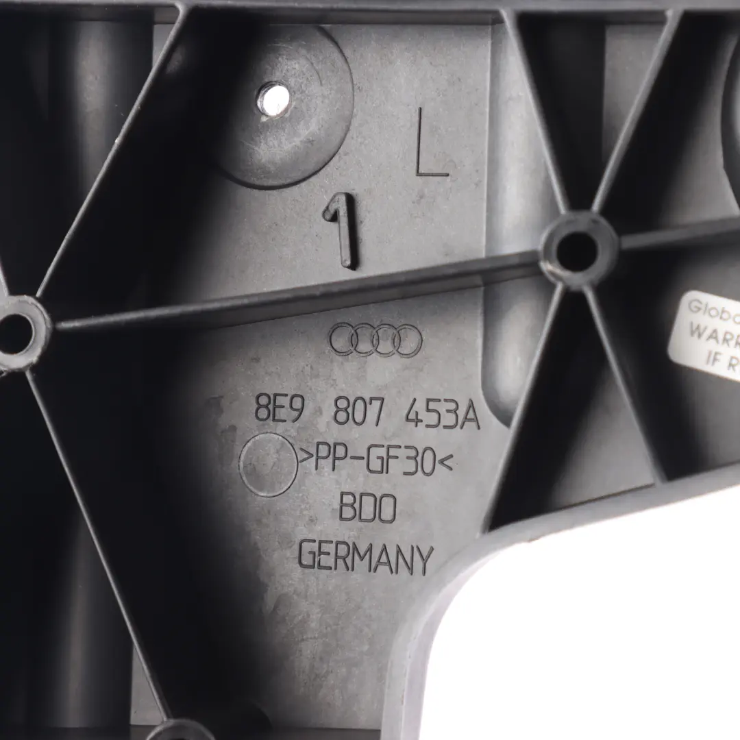 Bumper Mount Support Bracket Holder Guide Rear Left N/S to Audi A4 B7 with Part number 8E9807453A Audi A4 B7 Bumper Mount Support Bracket Holder Guide Rear Left N/S - SKU 8E9807453A - Part number 8E9807453A