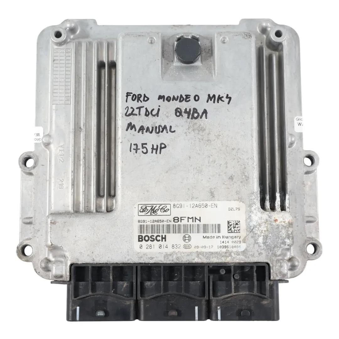 Ford Mondeo Mk4 2.2 TDCI 175CH Calculateur Moteur ECU Manuel - SKU 8G91-12A650-EN - Numéro de pièce 8G91-12A650-EN