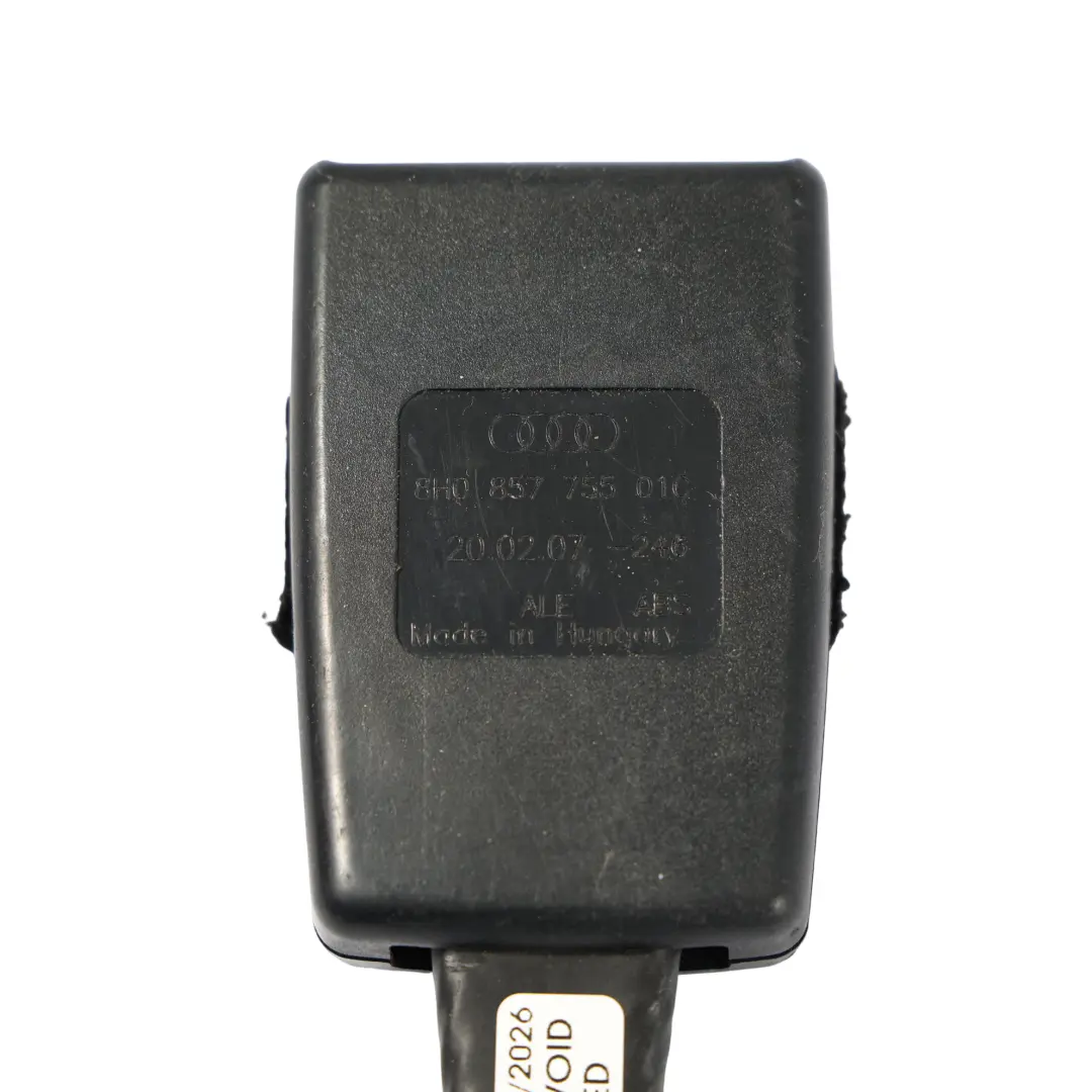 Vorderseite Sicherheitsgurt Schnalle Beifahrerseite für Audi A4 B7 Cabrio mit Teilenummer 8H0857755 Audi A4 B7 Cabrio Vorderseite Sicherheitsgurt Schnalle Beifahrerseite - SKU 8H0857755 - Teilenummer 8H0857755