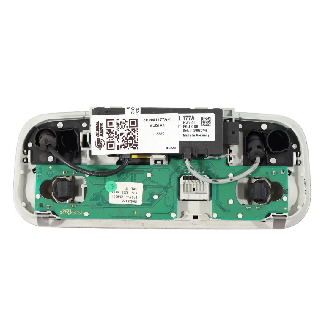 Audi A4 B7 Cabrio Lámpara Lectura Panel Interruptores De Luz Interior - SKU 8H0951177A-1 - Número de pieza 8H0951177A