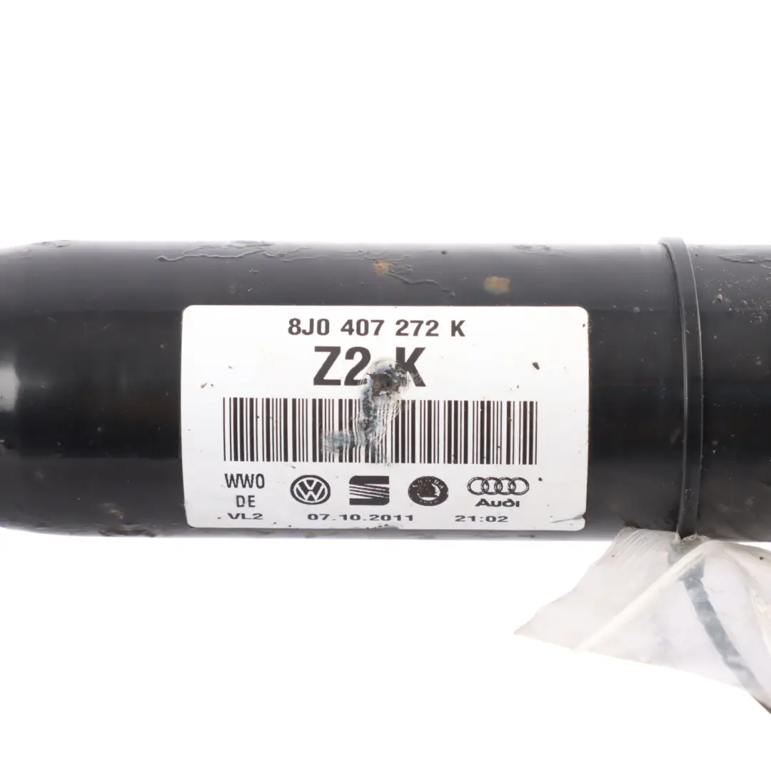 Axle Drive Shaft Manual Gearbox Front Right O/S to Audi TT 8J 2.0 TDI with Part number 8J0407272K Audi TT 8J 2.0 TDI Axle Drive Shaft Manual Gearbox Front Right O/S - SKU 8J0407272K - Part number 8J0407272K