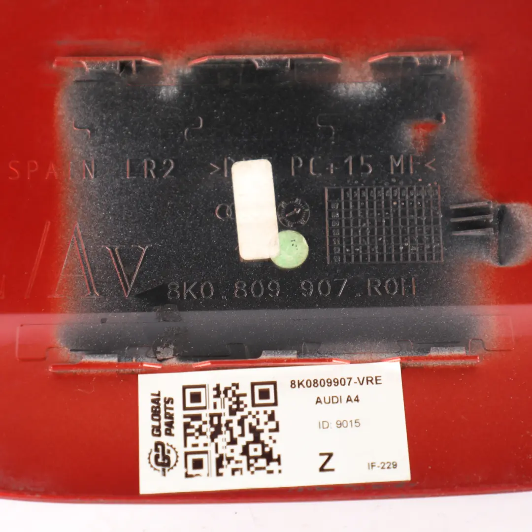 Audi A4 S4 B8 Fuel Filler Flap Cover Volcano Red Metallic - Y3M - SKU 8K0809907-VRE - Part number 8K0809907