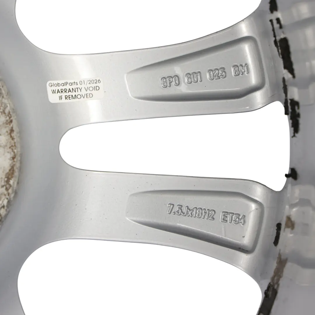 Alloy Rim 18" 7.5J ET:54 to Audi A3 S3 8P Silver Wheel with Part number 8P0601025BM Audi A3 S3 8P Silver Wheel Alloy Rim 18" 7.5J ET:54 - SKU 8P0601025BM-2 - Part number 8P0601025BM