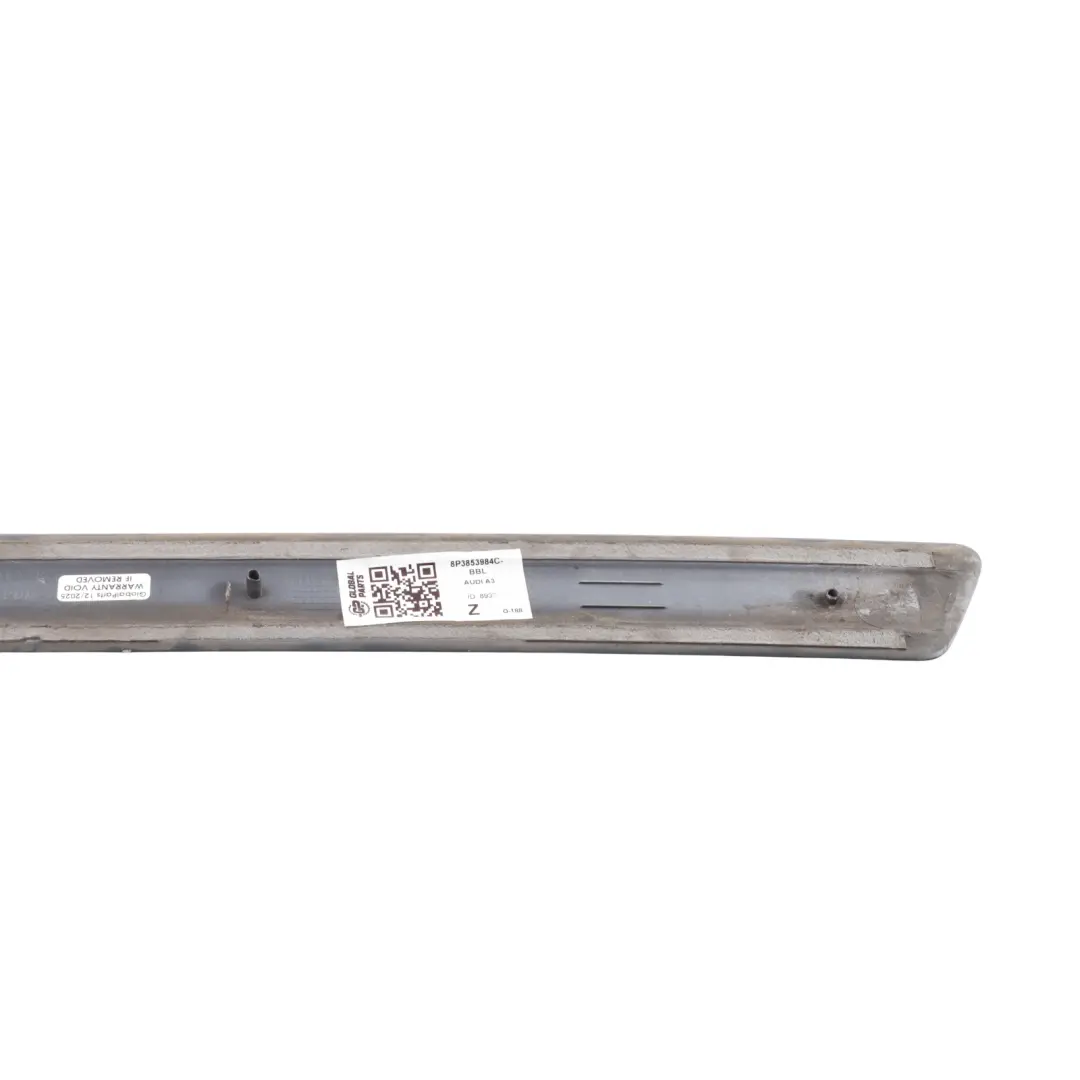 Audi A3 8P 3D Moldura Panel Lateral Trasero Derecha Negro Brillante Y9B - SKU 8P3853984C-BBL - Número de pieza 8P3853984C