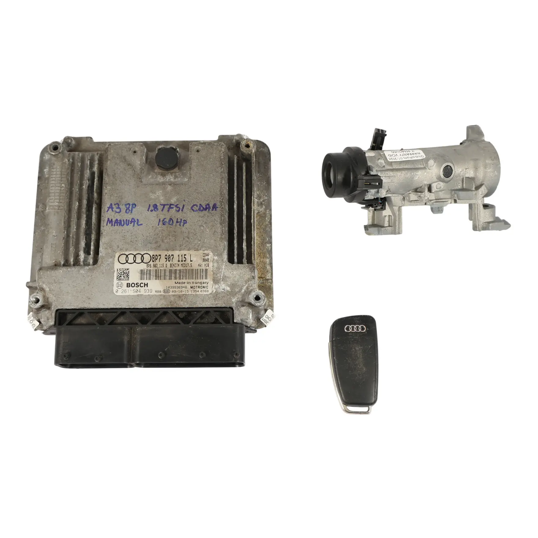 Audi A3 8P 1.8 TFSI CDAA 160HP Motor ECU Kit Accensione Chiave 8P7907115L Manual