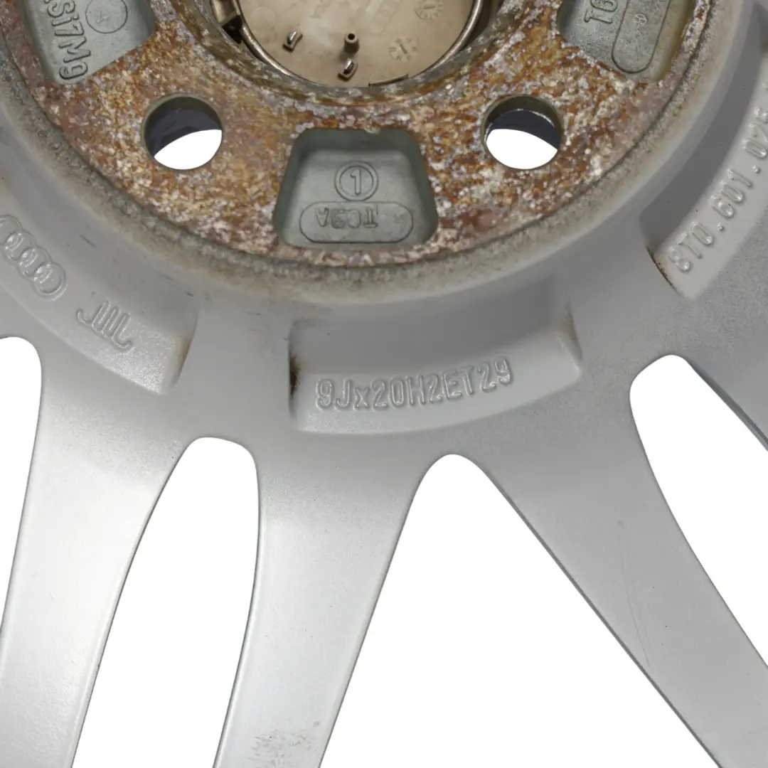 Alloy Rim 20" 9J ET:29 to Audi A5 8T Silver Wheel with Part number 8T0601025N Audi A5 8T Silver Wheel Alloy Rim 20" 9J ET:29 - SKU 8T0601025N-5 - Part number 8T0601025N