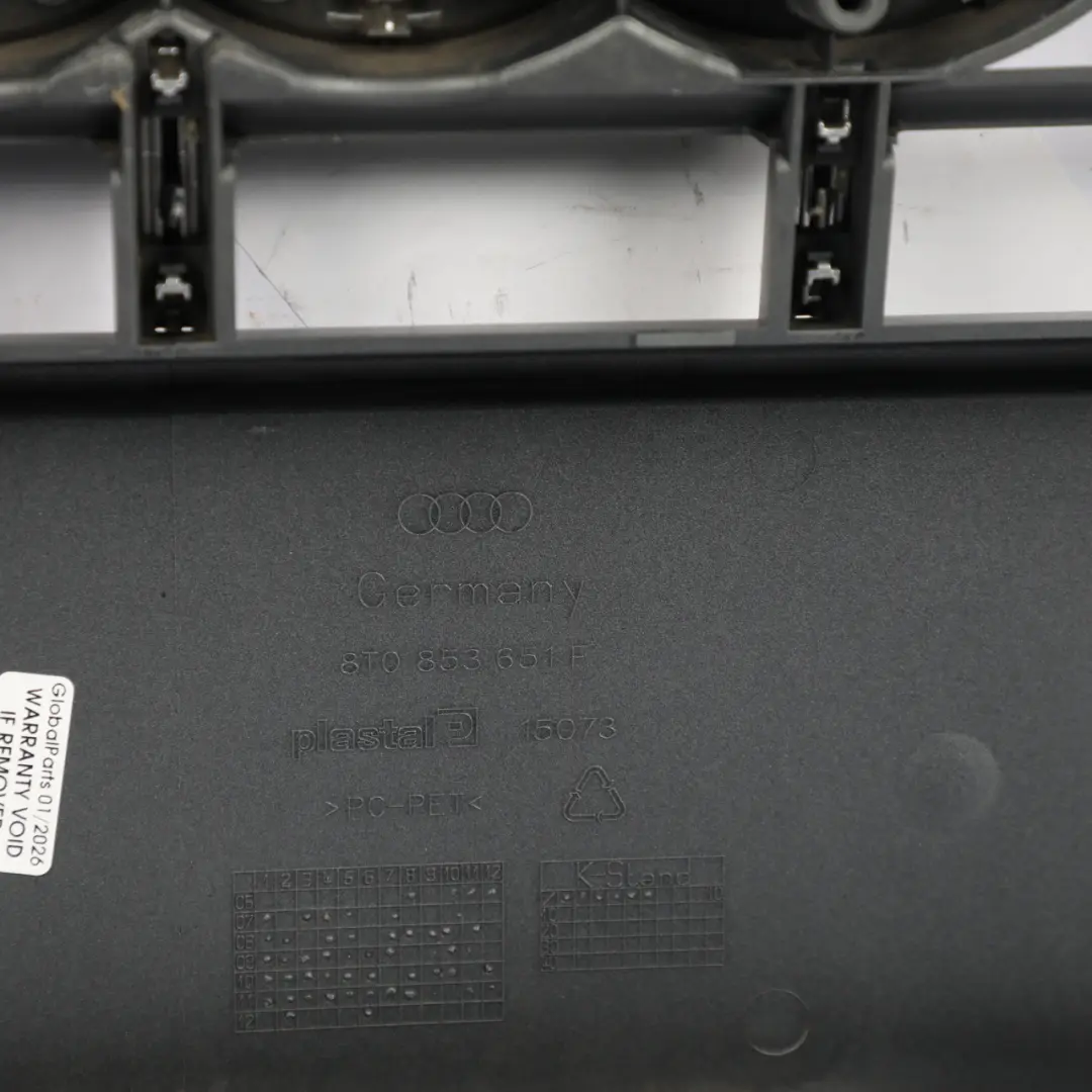 Audi A5 8T Front Bumper Main Grille Radiator Cover Trim Panel 8T0853651F - SKU 8T0853651S - Part number 8T0853651S