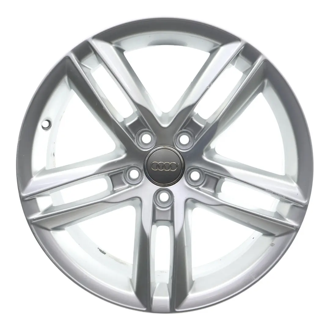 Audi Q3 8U Silver Wheel Alloy Rim 18" 7J ET:43 Double Star Spoke - SKU 8U0601025AA-4 - Part number 8U0601025AA