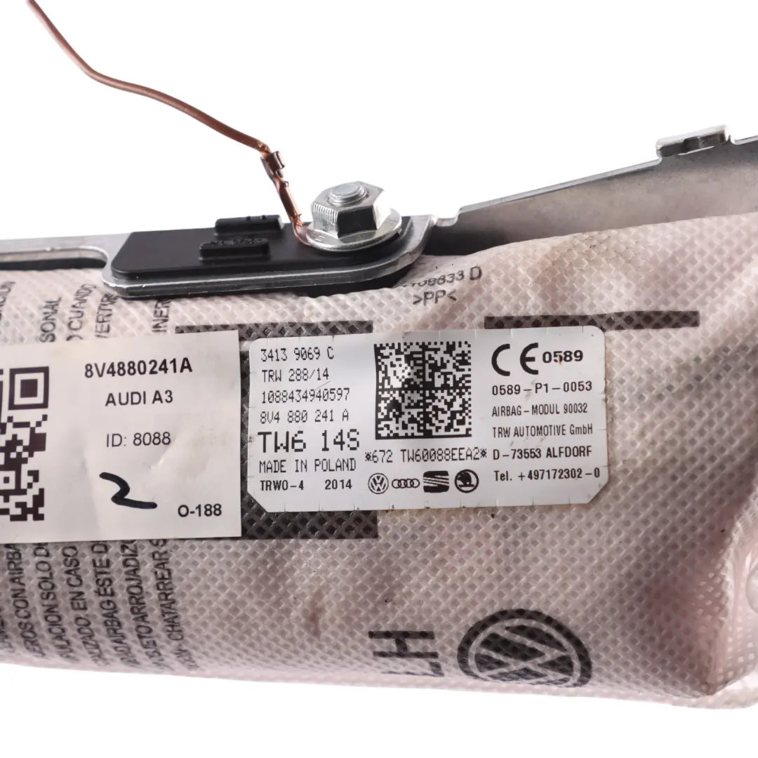 Poduszka Powietrzna Fotela Boczna Lewa do Audi A3 S3 RS3 8V o numerze 8V4880241A Audi A3 S3 RS3 8V Poduszka Powietrzna Fotela Boczna Lewa - SKU 8V4880241A - Numer Części 8V4880241A