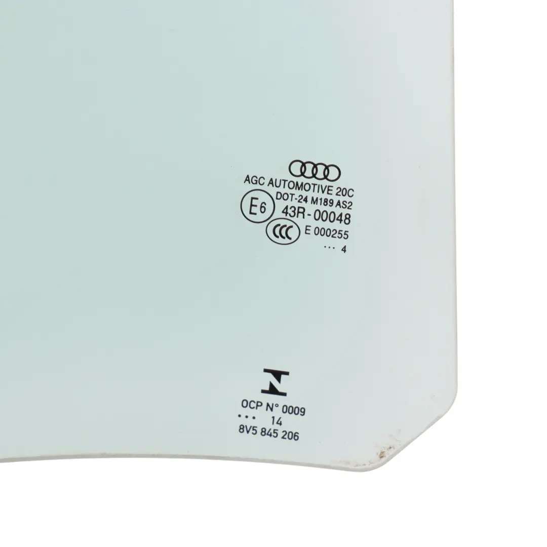Audi A3 8V Saloon Rear Side Window Glass Glazing AS2 Right O/S - SKU 8V5845206 - Part number 8V5845206