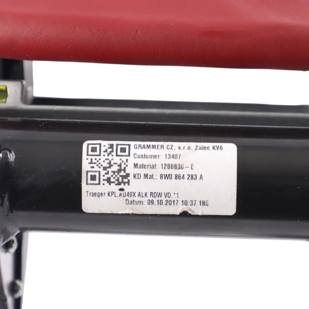 Audi A5 F5 Front Armrest Centre Console Arm Rest Leather Magma Red - SKU 8W0864283A-1 - Part number 8W0864283A