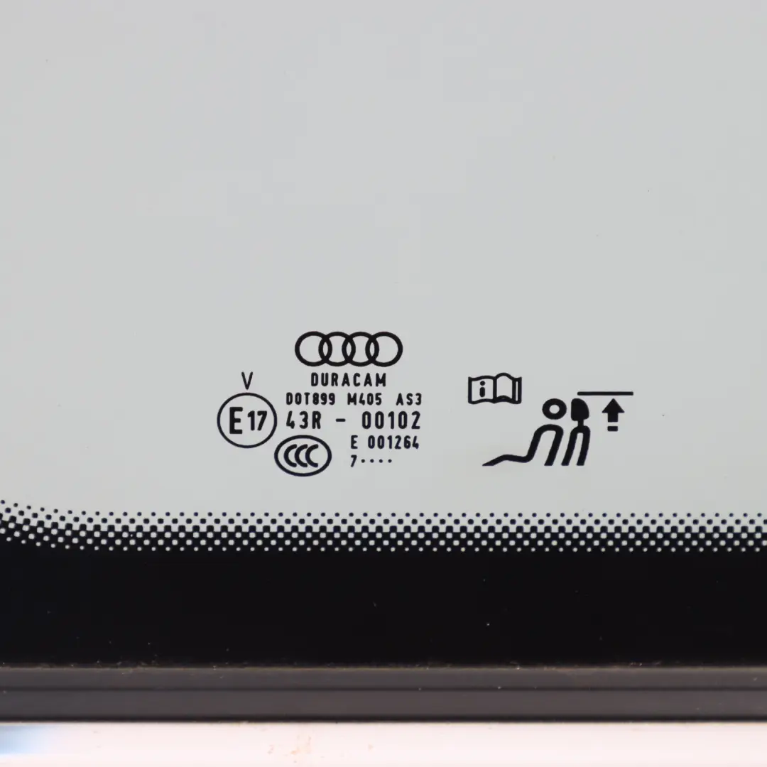 Quarter Window Fixed Side Glass Tinted AS3 Rear Left N/S to Audi A5 F5 with Part number 8W6845297M Audi A5 F5 Quarter Window Fixed Side Glass Tinted AS3 Rear Left N/S - SKU 8W6845297M - Part number 8W6845297M