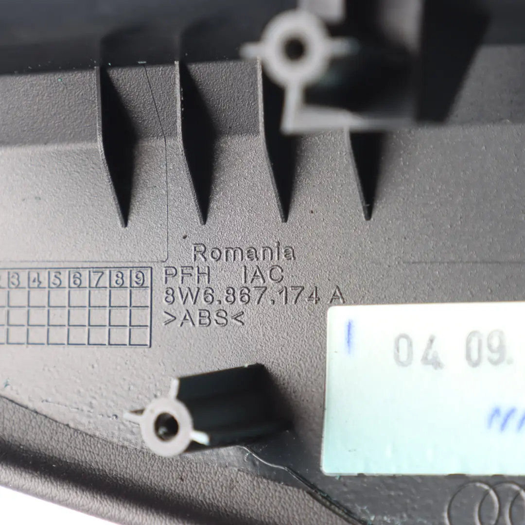 Audi A5 F5 Coupe Front Door Card Grab Handle Leather Black Right O/S - SKU 8W6867174A-1 - Part number 8W6867174A