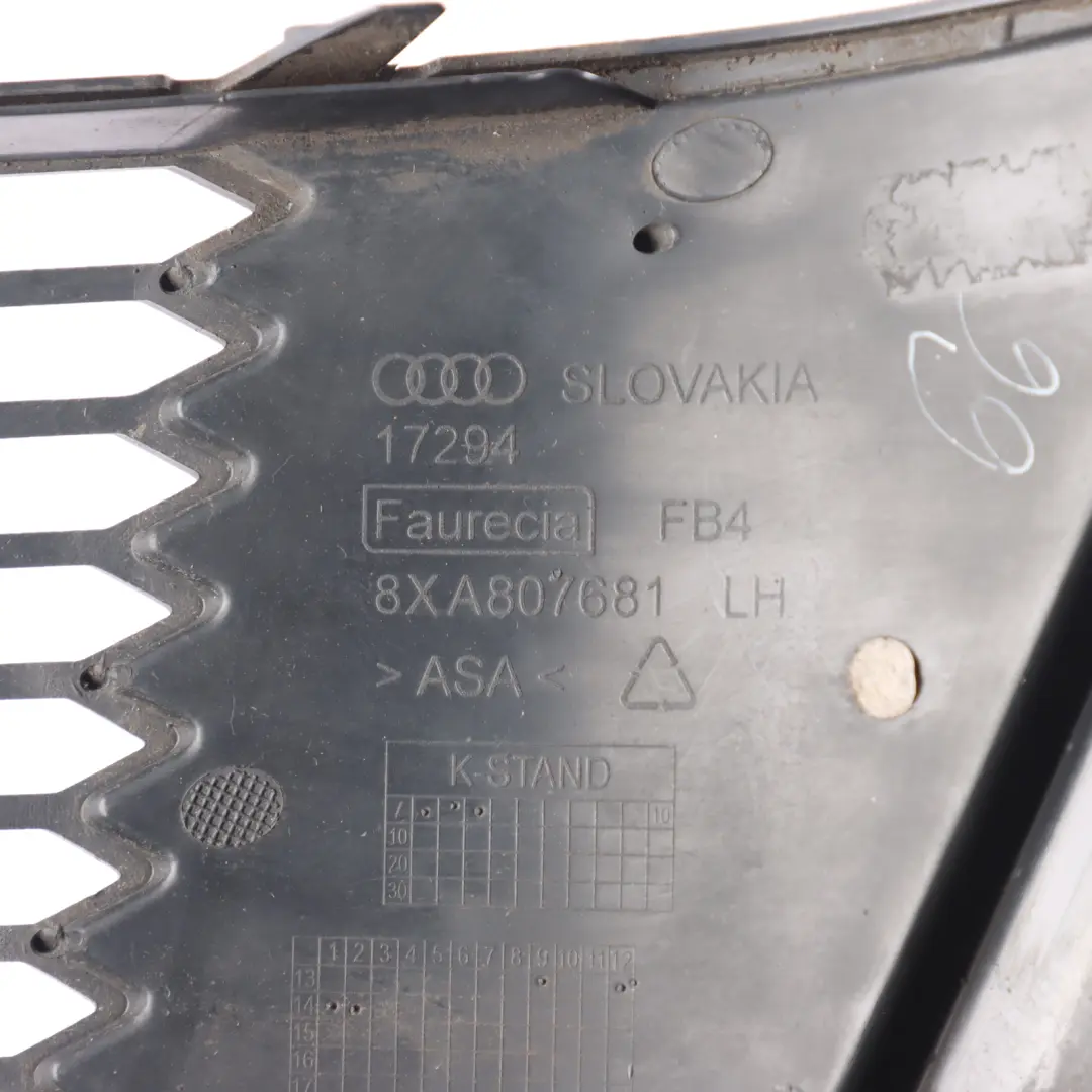 Kratka Wlotu Powietrza Zderzaka Przedniego Czarna Lewa do Audi A1 8X o numerze 8XA807681 Audi A1 8X Kratka Wlotu Powietrza Zderzaka Przedniego Czarna Lewa - SKU 8XA807681 - Numer Części 8XA807681