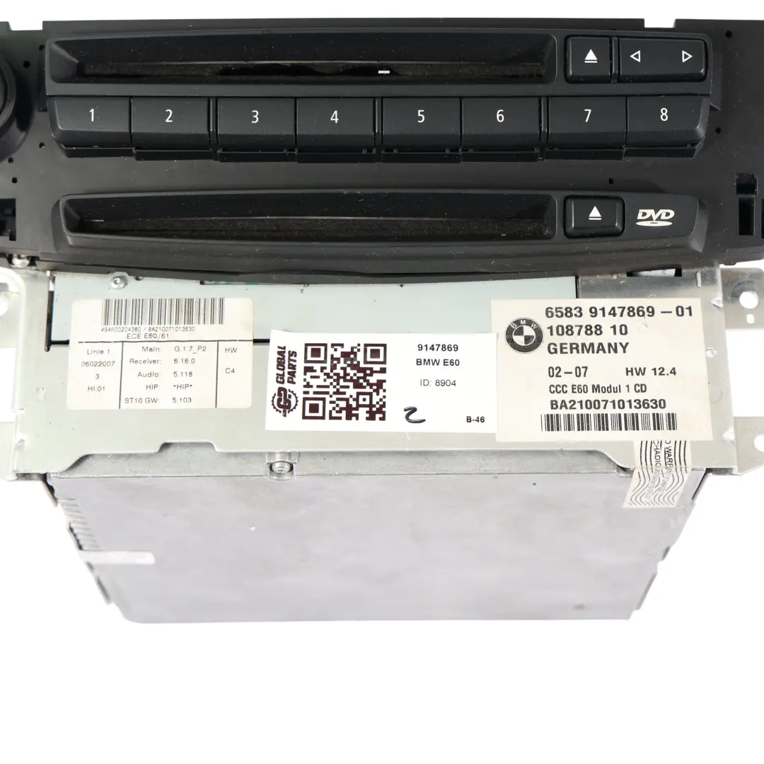 BMW E60 E61 Radio Professional Navigation System Controller Head Unit - SKU 9147869 - Part number 9147869