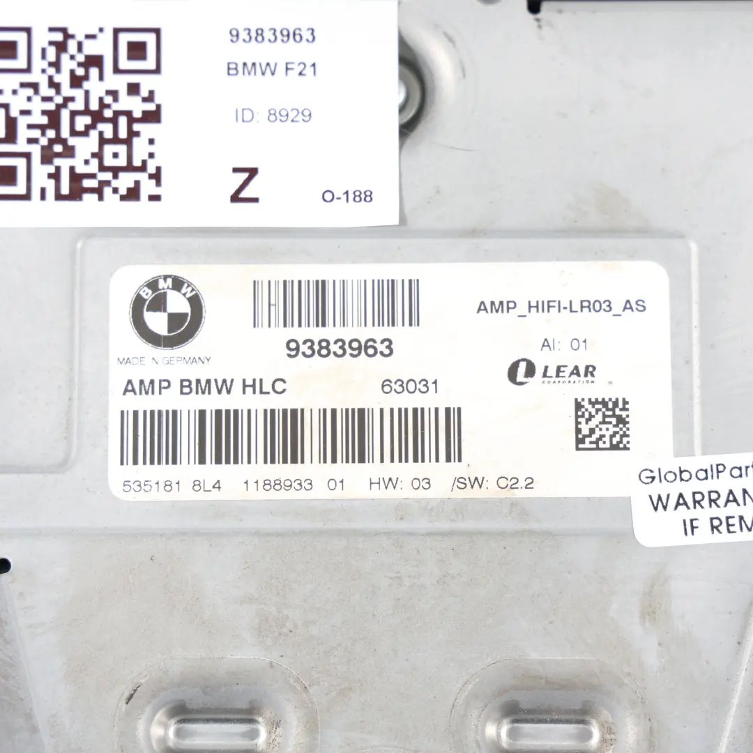 BMW F20 F21 Verstärker AMP Audio Sound Booster Hifi - SKU 9383963 - Teilenummer 9383963