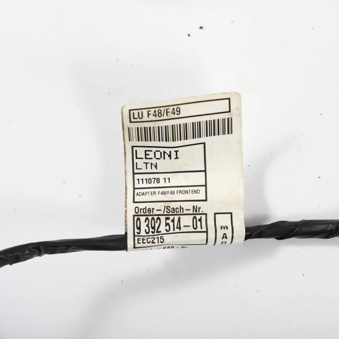 BMW F48 F49 Parachoques Delantero PDC Cableado Loom Arnés - SKU 9392514 - Número de pieza 9392514