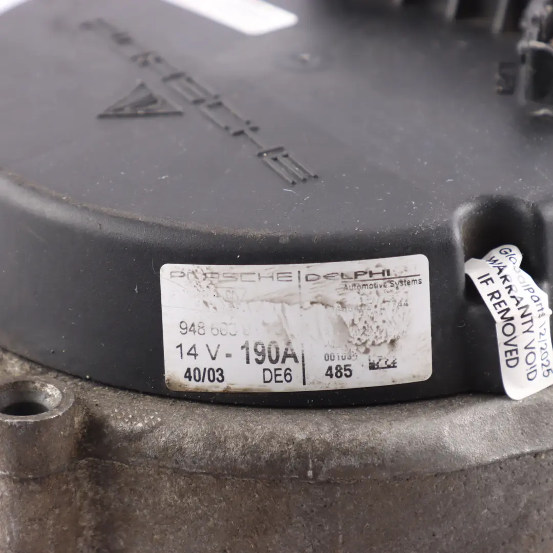 Cayenne Turbo 9PA lternator Generator 14V 190A - SKU 94860301502 - Part number 94860301502