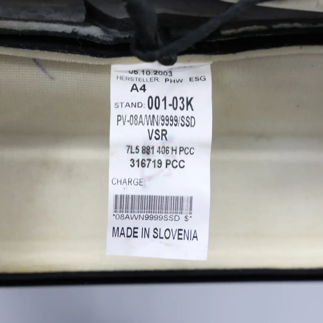 Porsche Cayenne 9PA Base Sedile Anteriore Cushion Riscaldato Pelle Nera Destra - SKU 95552115401 - Numero di parte 95552115401