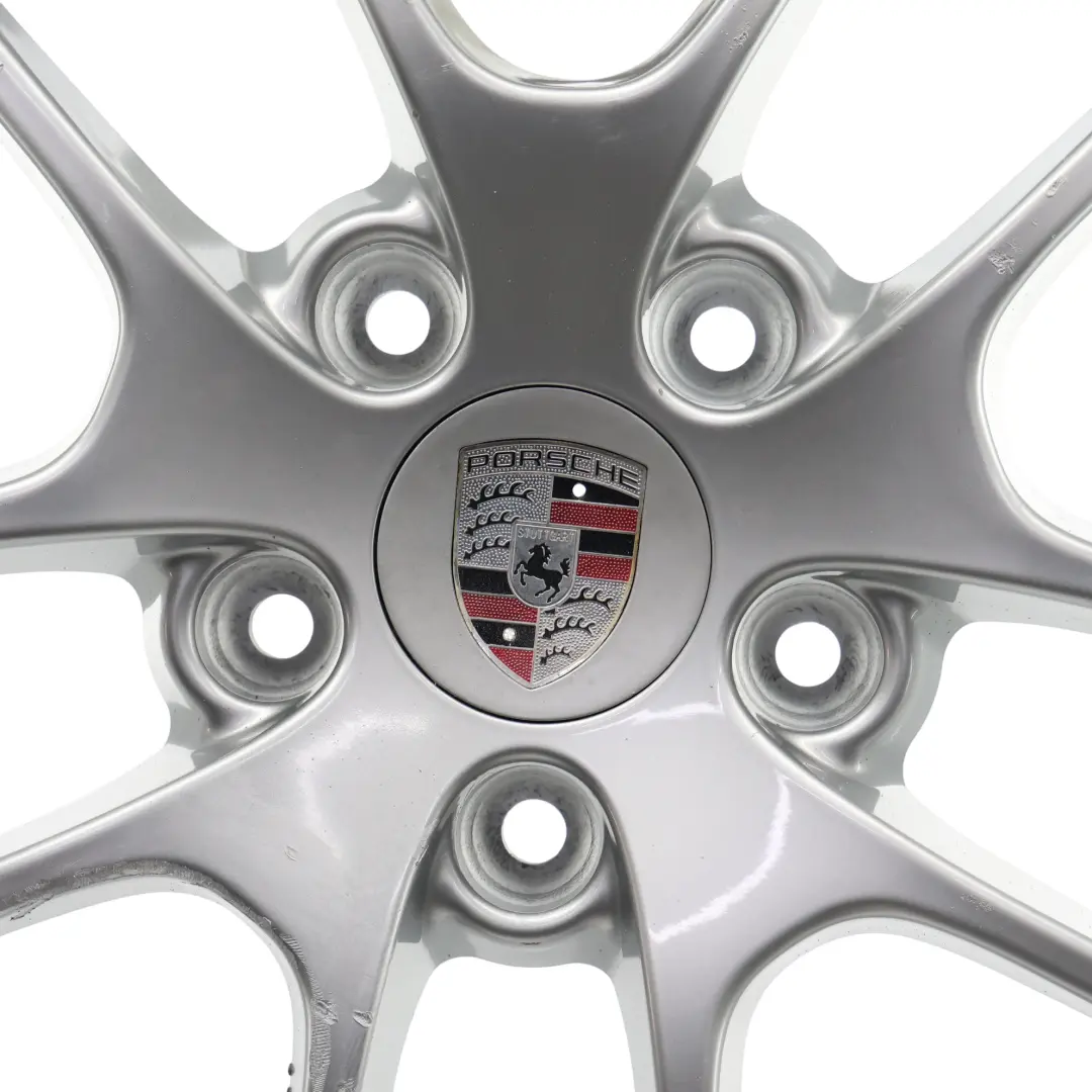 Porsche Boxster Cayman 981 Silver Front Wheel Alloy Rim 18" 8J ET:57 - SKU 98136212004-1 - Part number 98136212004