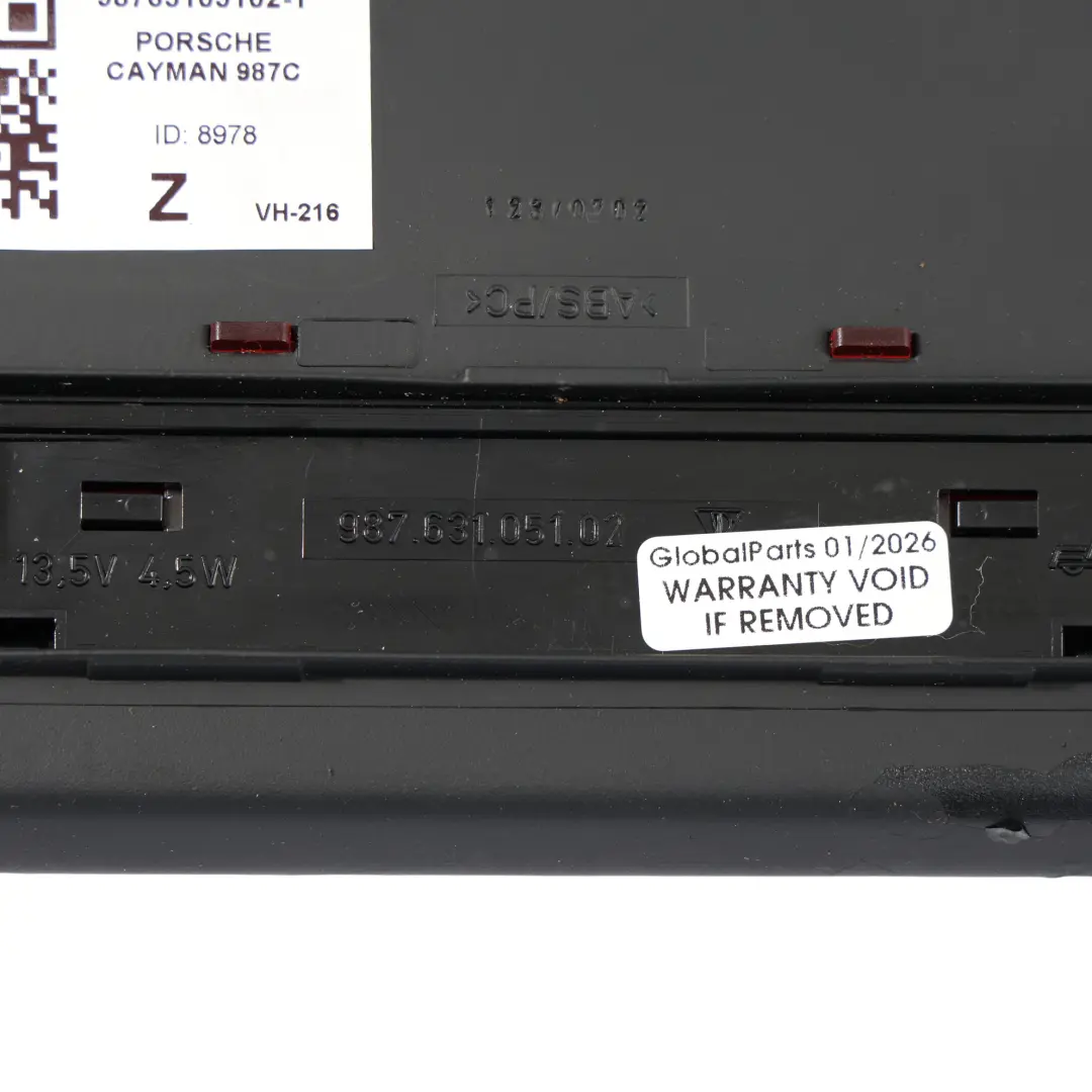 Porsche Cayman 987C Rear Additional Brake Lamp Light Third Stop - SKU 98763105102-1 - Part number 98763105102