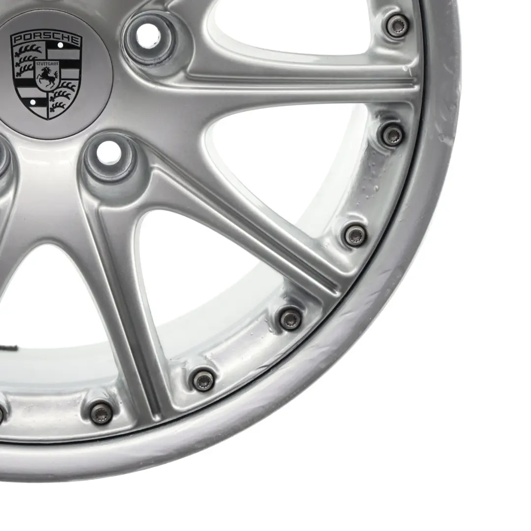 Porsche Boxster 986 Felga Aluminiowa Srebrna 18" 9J ET:52 99636213455 - SKU 99636213850-1 - Numer Części 99636213850