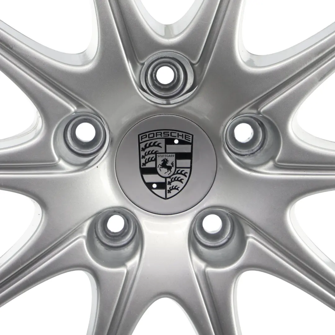 Rim Alloy Silver 18" 9J ET:52 99636213455 to Porsche Boxster 986 Wheel with Part number 99636213850 Porsche Boxster 986 Wheel Rim Alloy Silver 18" 9J ET:52 99636213455 - SKU 99636213850-1 - Part number 99636213850