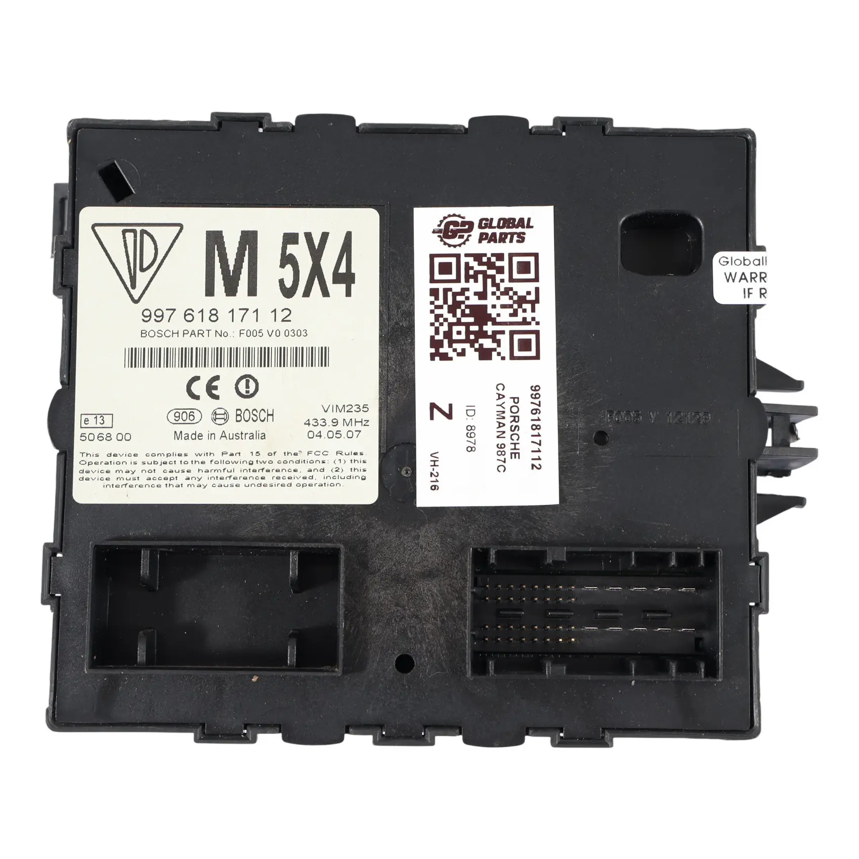 Porsche Cayman 987C Immobilizer Alarm Control Module Unit 99761817112