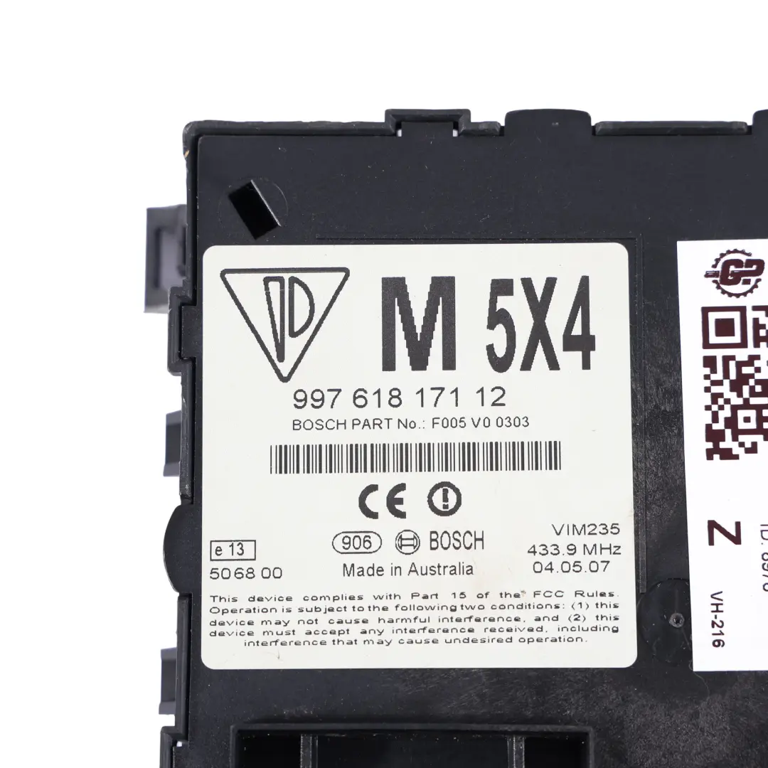 987C Unidad De Control De Alarma Inmovilizador para Porsche Cayman con número de pieza 99761817112 Porsche Cayman 987C Unidad De Control De Alarma Inmovilizador - SKU 99761817112 - Número de pieza 99761817112