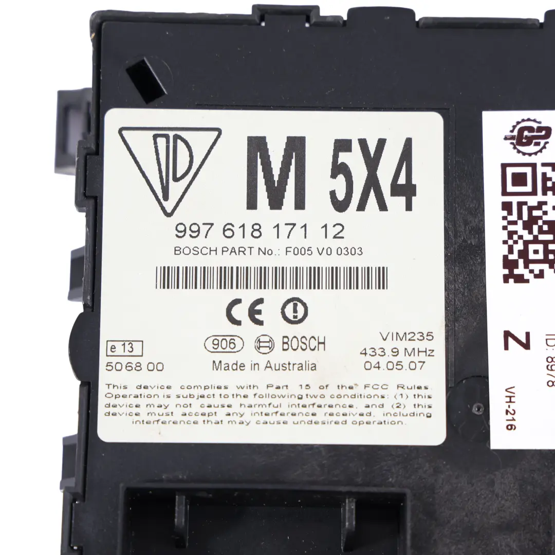 Porsche Cayman 987C Module Commande Alarme Immobilisation - SKU 99761817112 - Numéro de pièce 99761817112