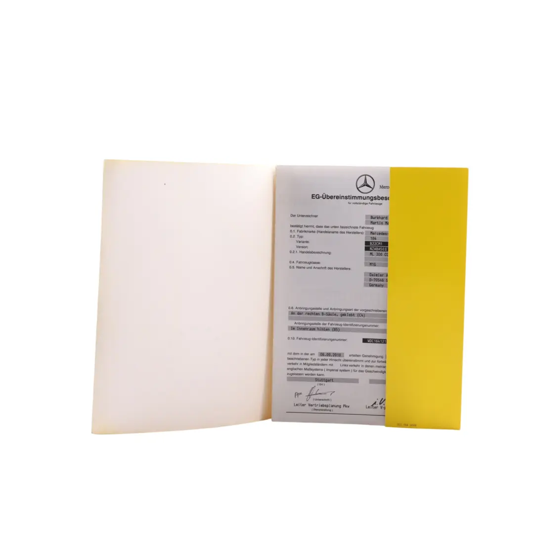 Mercedes ML W164 Owner's Handbook Service Booklet Manual Set - SKU A1645843983 - Part number A1645843983