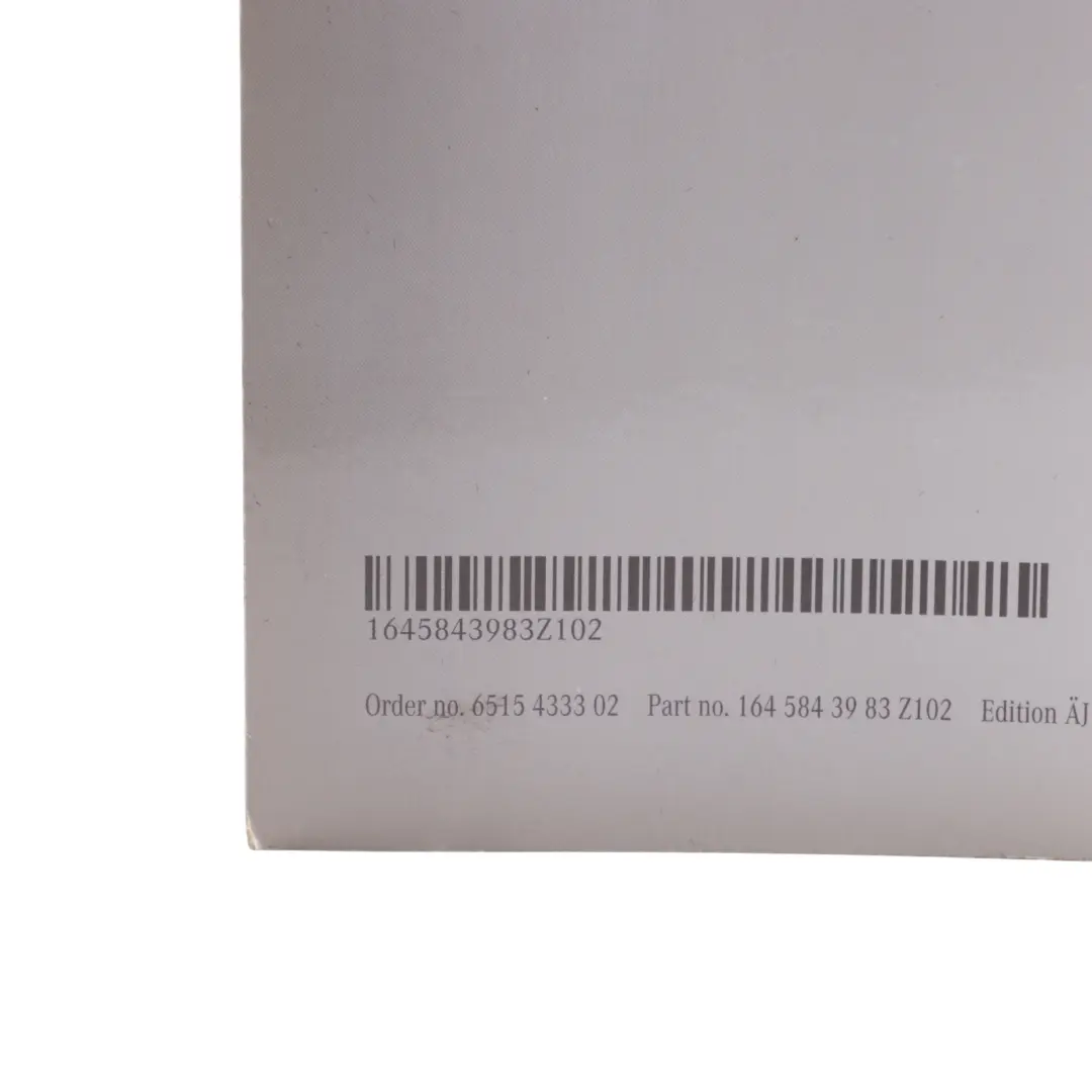 Owner's Handbook Service Booklet Manual Set to Mercedes ML W164 with Part number A1645843983 Mercedes ML W164 Owner's Handbook Service Booklet Manual Set - SKU A1645843983 - Part number A1645843983