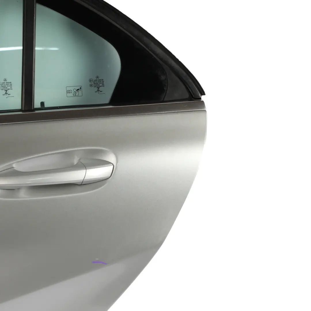 Door Rear Left N/S A-Class Polar Silver Metallic - 761 to Mercedes W176 with Part number A1767300105 Mercedes W176 Door Rear Left N/S A-Class Polar Silver Metallic - 761 - SKU A1767300105-PLS - Part number A1767300105