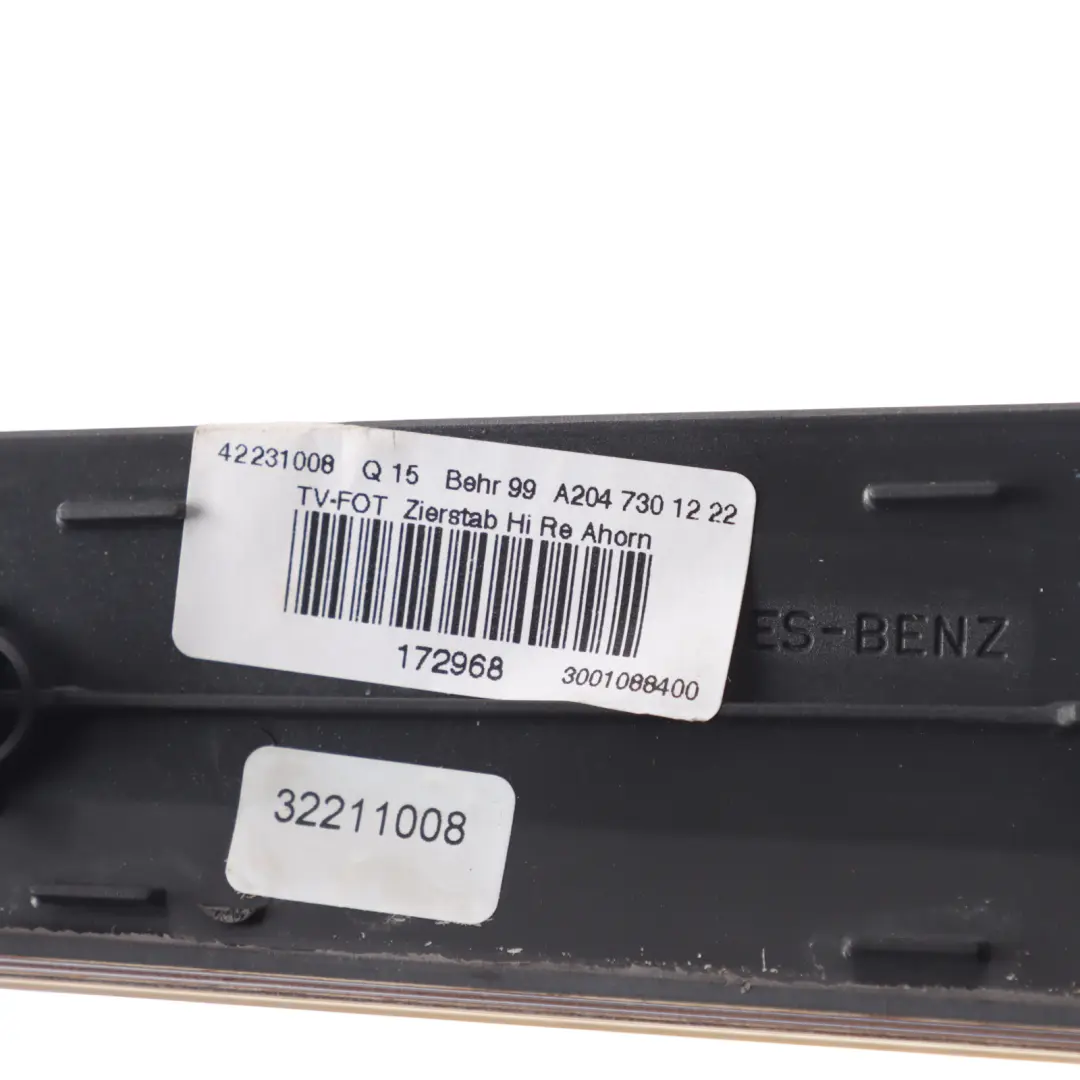 Mercedes W204 Door Strip Trim Cover Moulding Rear Right O/S Wood - SKU A2047301222 - Part number A2047301222