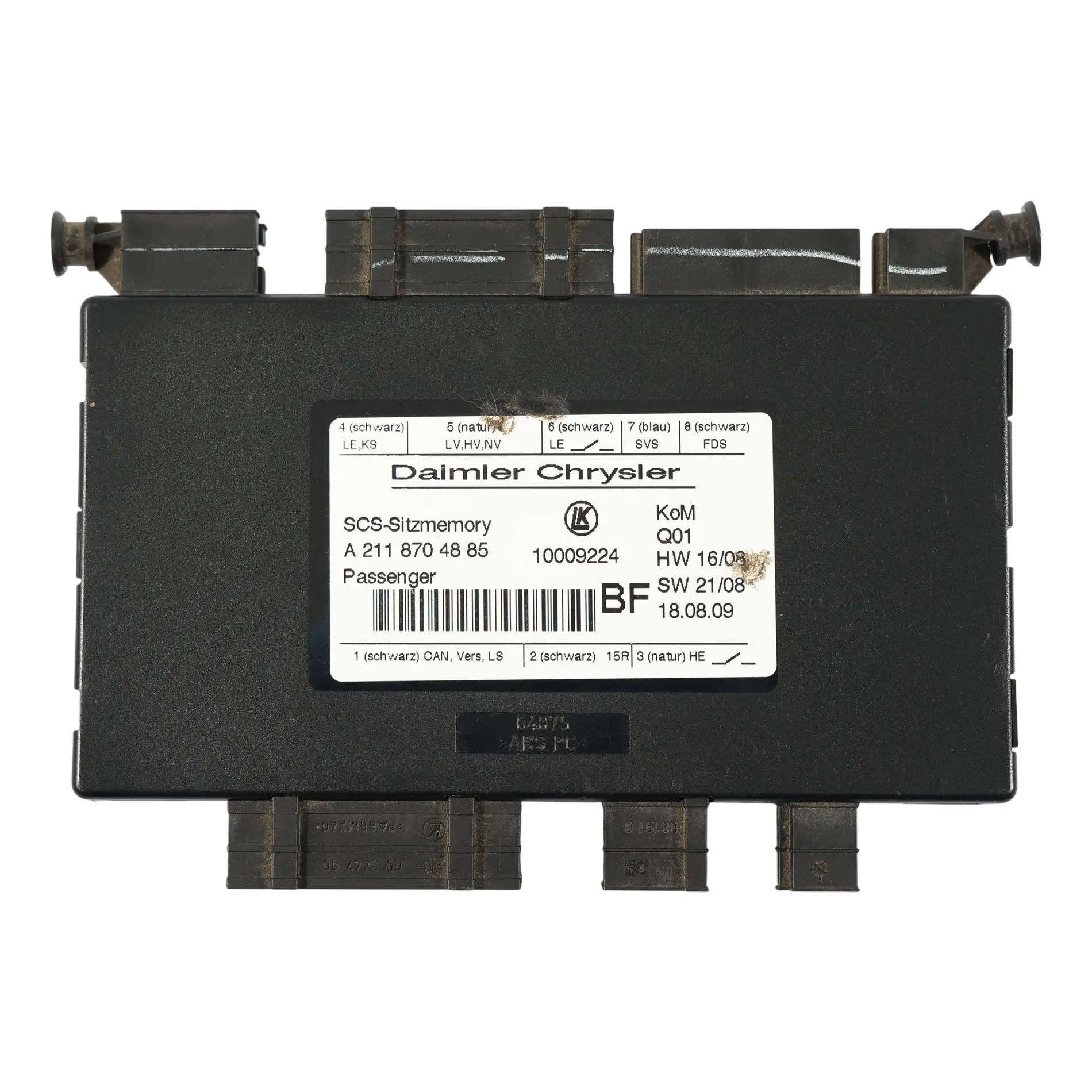 Mercedes W164 W211 Moduł Sterownik Pamięci Fotela Pasażera A2118704885