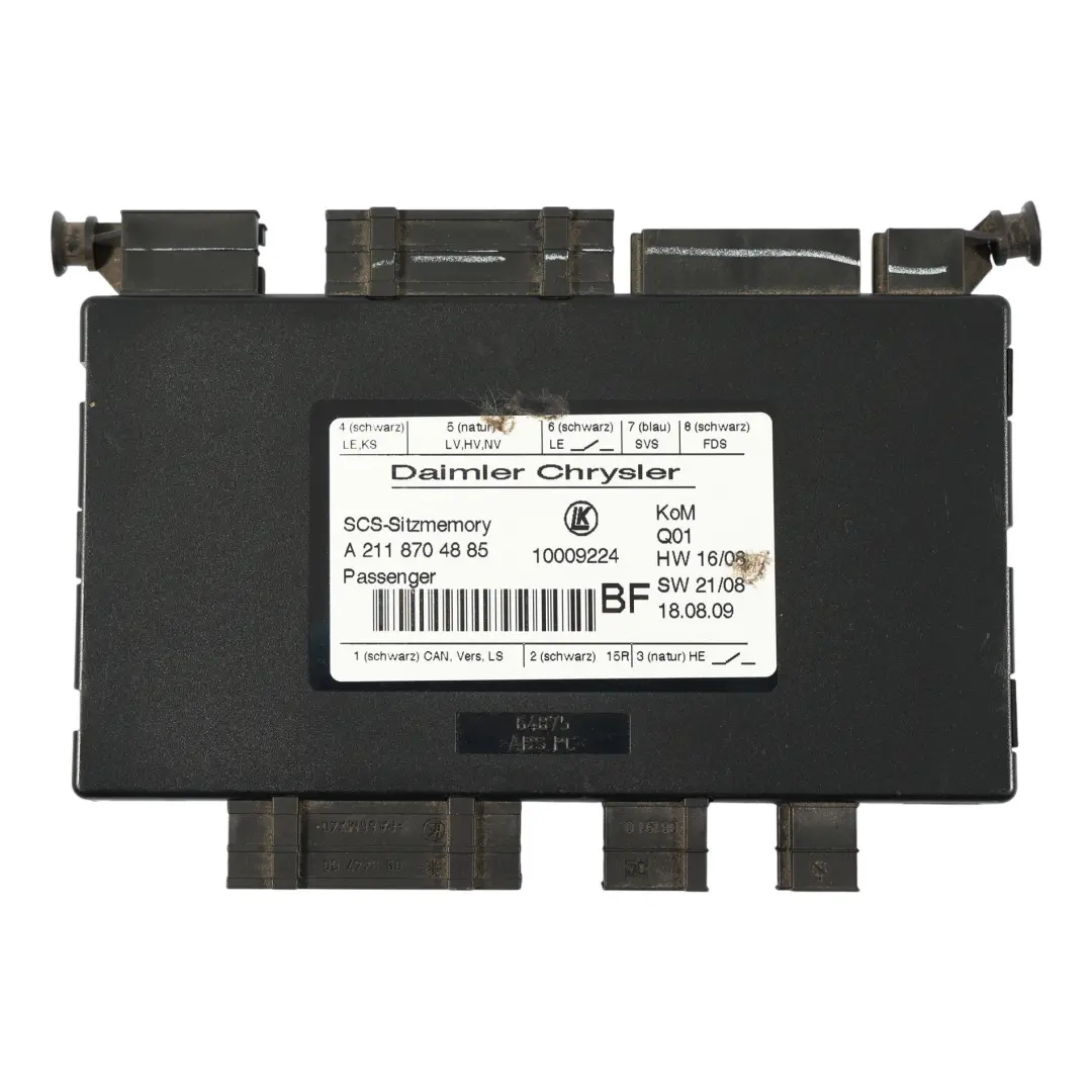 Mercedes W211 Módulo De Memoria Del Asiento Del Pasajero Delantero - SKU A2118704885 - Número de pieza A2118704885