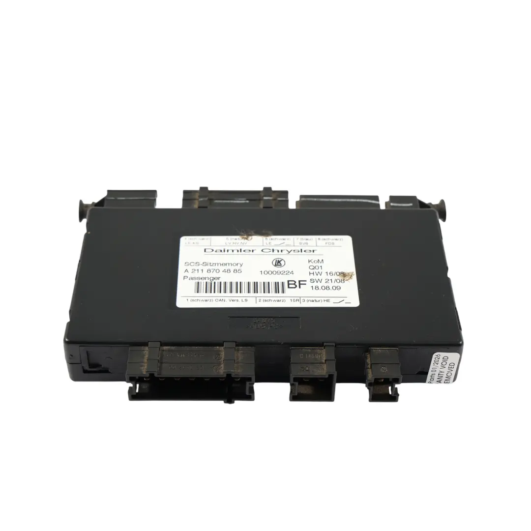 Mercedes W211 Módulo De Memoria Del Asiento Del Pasajero Delantero - SKU A2118704885 - Número de pieza A2118704885