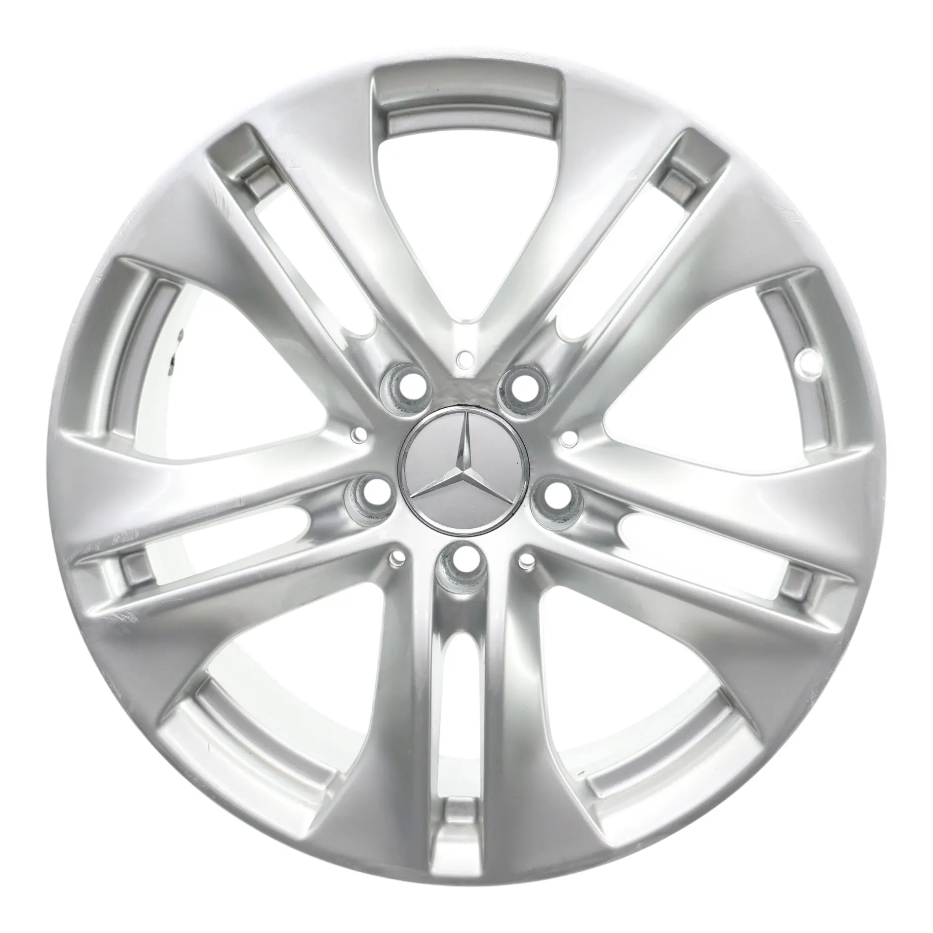 Mercedes W212 Alloy Wheel Rim 5-Double Spoke Silver 17" ET:48 8J A2124010902