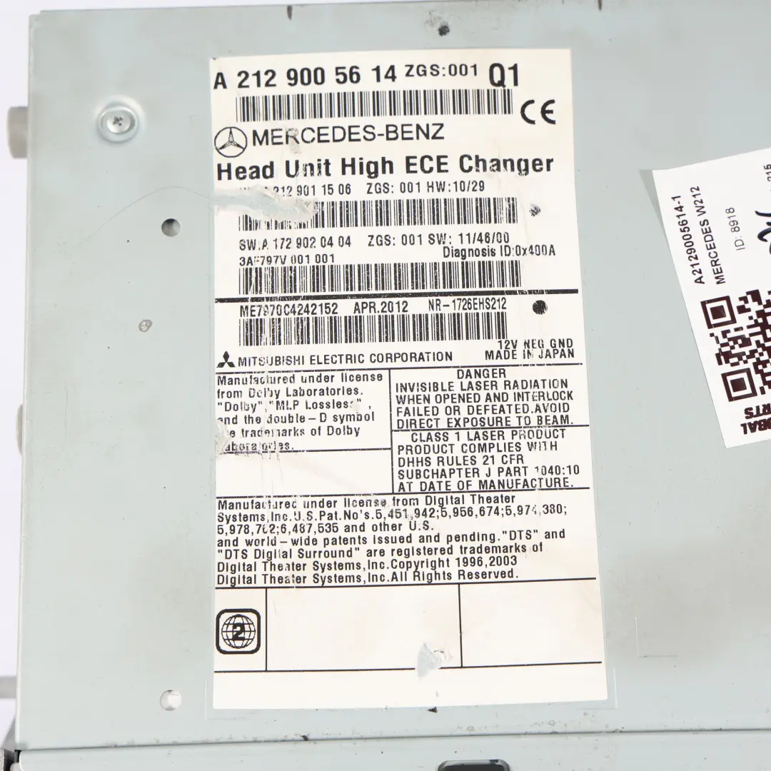 Mercedes C207 W212 W218 Head Unit Navi CD Player Navigation - SKU A2129005614-1 - Part number A2129005614