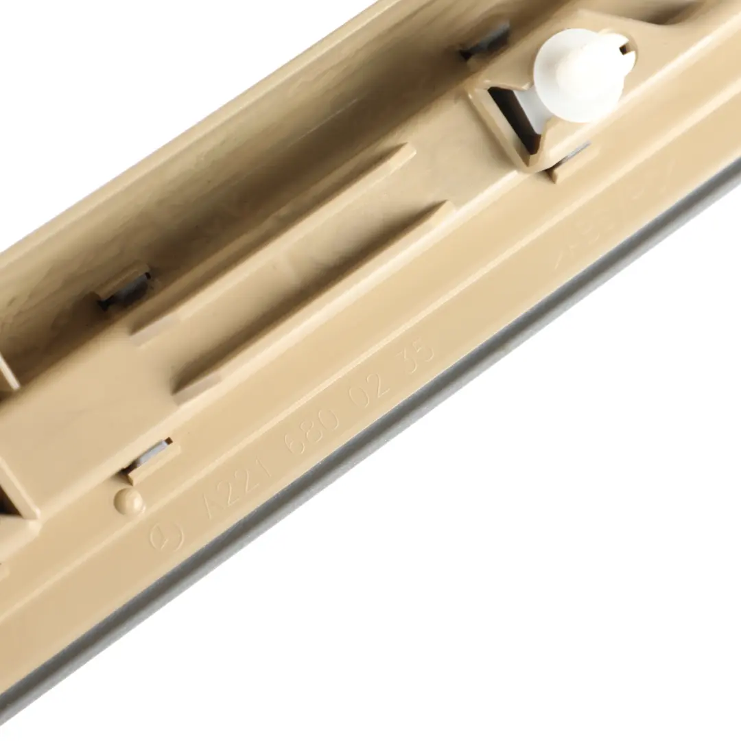 Mercedes W221 Entrance Sill Cover Trim Strip Front Right O/S Silver - SKU A2216800235-3 - Part number A2216800235