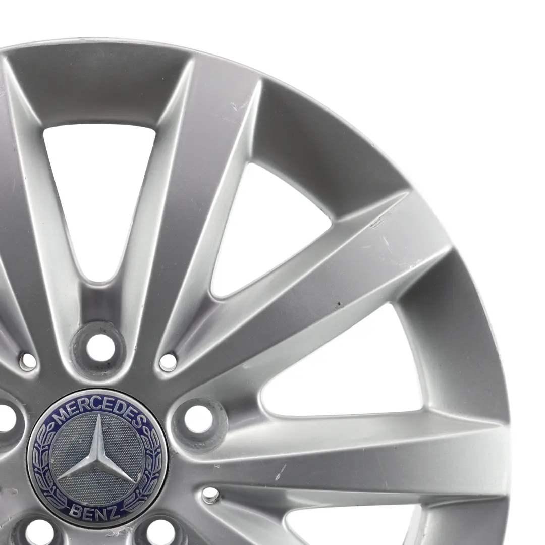 Rim Alloy Silver 10-Spoke 16" ET:49 6,5J to Mercedes W176 W246 Wheel with Part number A2464010500 Mercedes W176 W246 Wheel Rim Alloy Silver 10-Spoke 16" ET:49 6,5J - SKU A2464010500-2 - Part number A2464010500