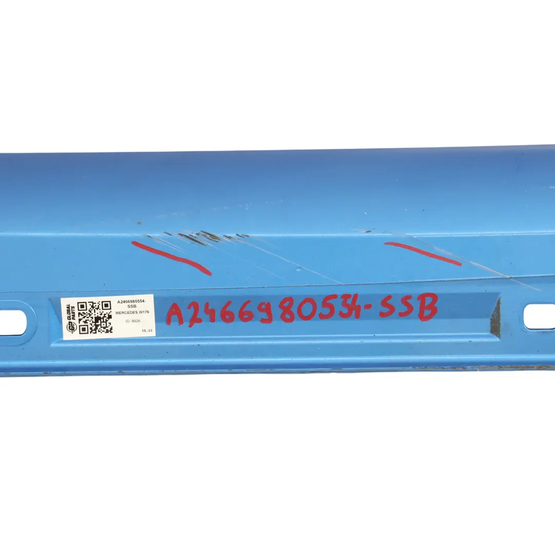 Mercedes W117 W176 W246 Side Skirt Left N/S Door Sill Cover South Seas Blue 162 - SKU A2466980554-SSB - Part number A2466980554